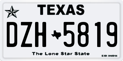 TX license plate DZH5819