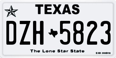 TX license plate DZH5823