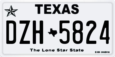 TX license plate DZH5824
