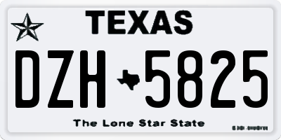 TX license plate DZH5825