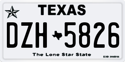 TX license plate DZH5826