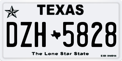 TX license plate DZH5828