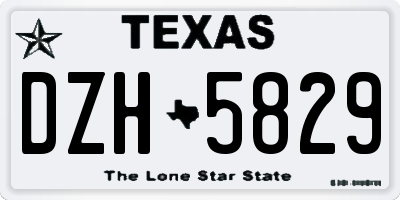 TX license plate DZH5829