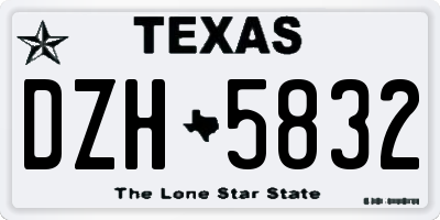 TX license plate DZH5832