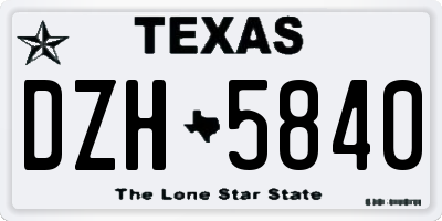 TX license plate DZH5840