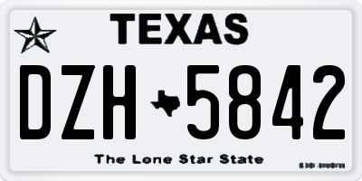 TX license plate DZH5842