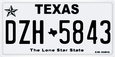 TX license plate DZH5843