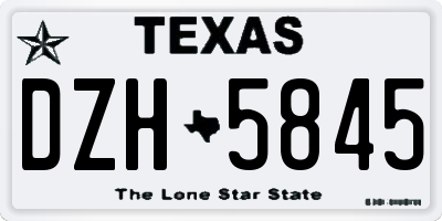 TX license plate DZH5845
