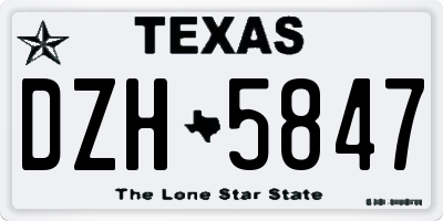 TX license plate DZH5847