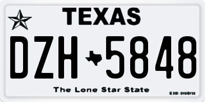 TX license plate DZH5848