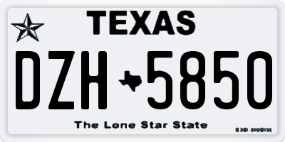 TX license plate DZH5850