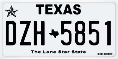 TX license plate DZH5851