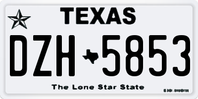 TX license plate DZH5853
