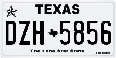 TX license plate DZH5856