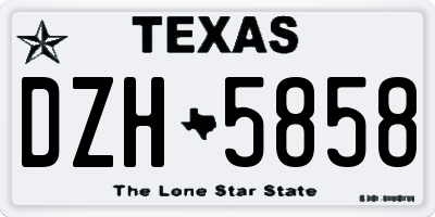 TX license plate DZH5858