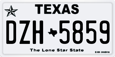TX license plate DZH5859