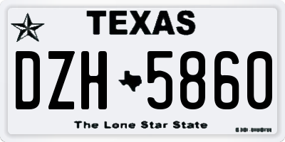 TX license plate DZH5860