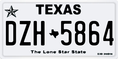 TX license plate DZH5864