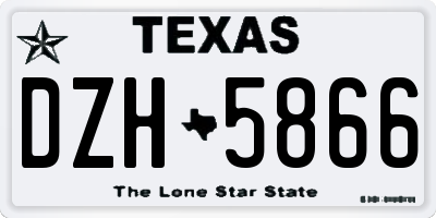 TX license plate DZH5866