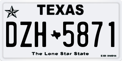 TX license plate DZH5871