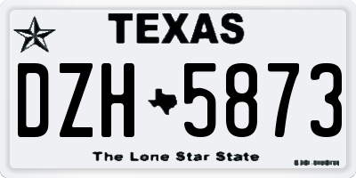 TX license plate DZH5873