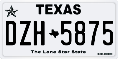 TX license plate DZH5875