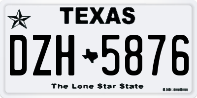 TX license plate DZH5876