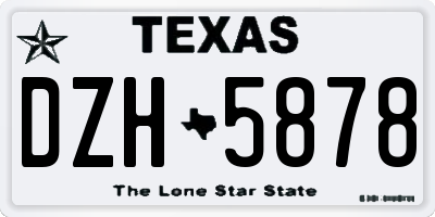 TX license plate DZH5878