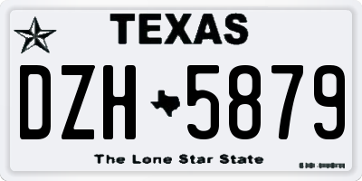 TX license plate DZH5879