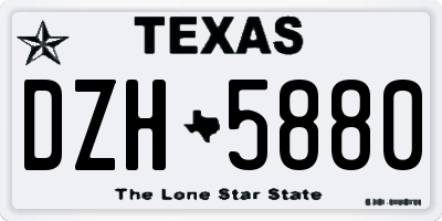 TX license plate DZH5880