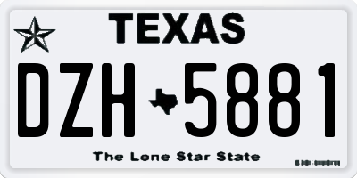 TX license plate DZH5881