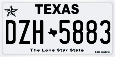 TX license plate DZH5883