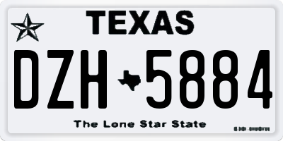 TX license plate DZH5884