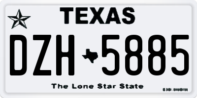 TX license plate DZH5885