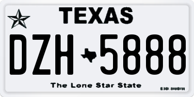 TX license plate DZH5888