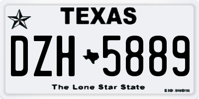 TX license plate DZH5889