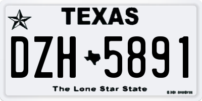 TX license plate DZH5891
