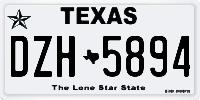 TX license plate DZH5894