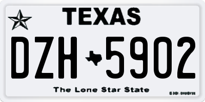 TX license plate DZH5902