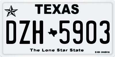 TX license plate DZH5903