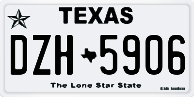 TX license plate DZH5906