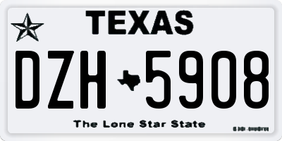TX license plate DZH5908