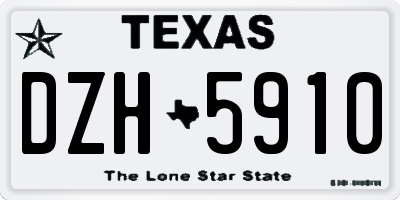 TX license plate DZH5910