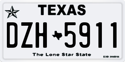 TX license plate DZH5911