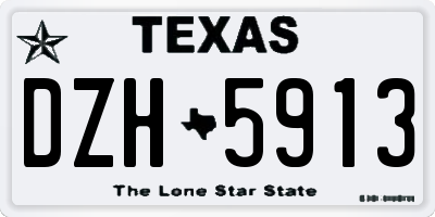 TX license plate DZH5913