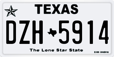 TX license plate DZH5914