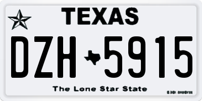 TX license plate DZH5915