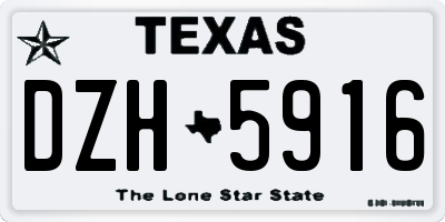 TX license plate DZH5916