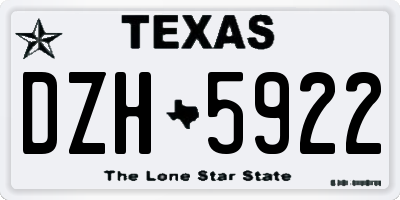 TX license plate DZH5922