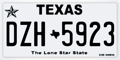 TX license plate DZH5923